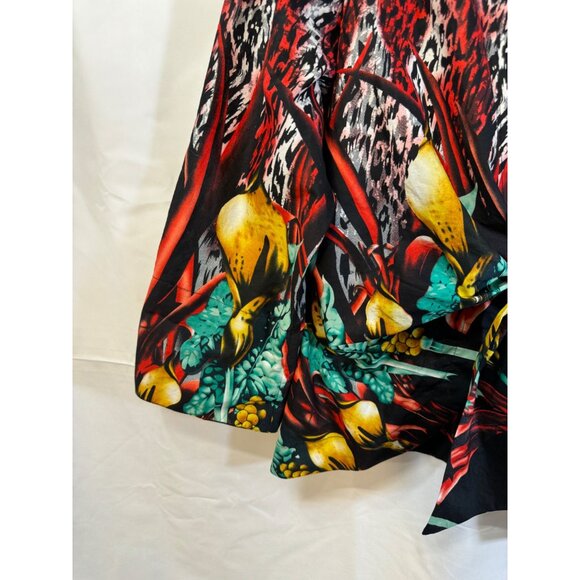 Mischa tie front bold colorful women size large cotton light jacket cover layer - Picture 3 of 9